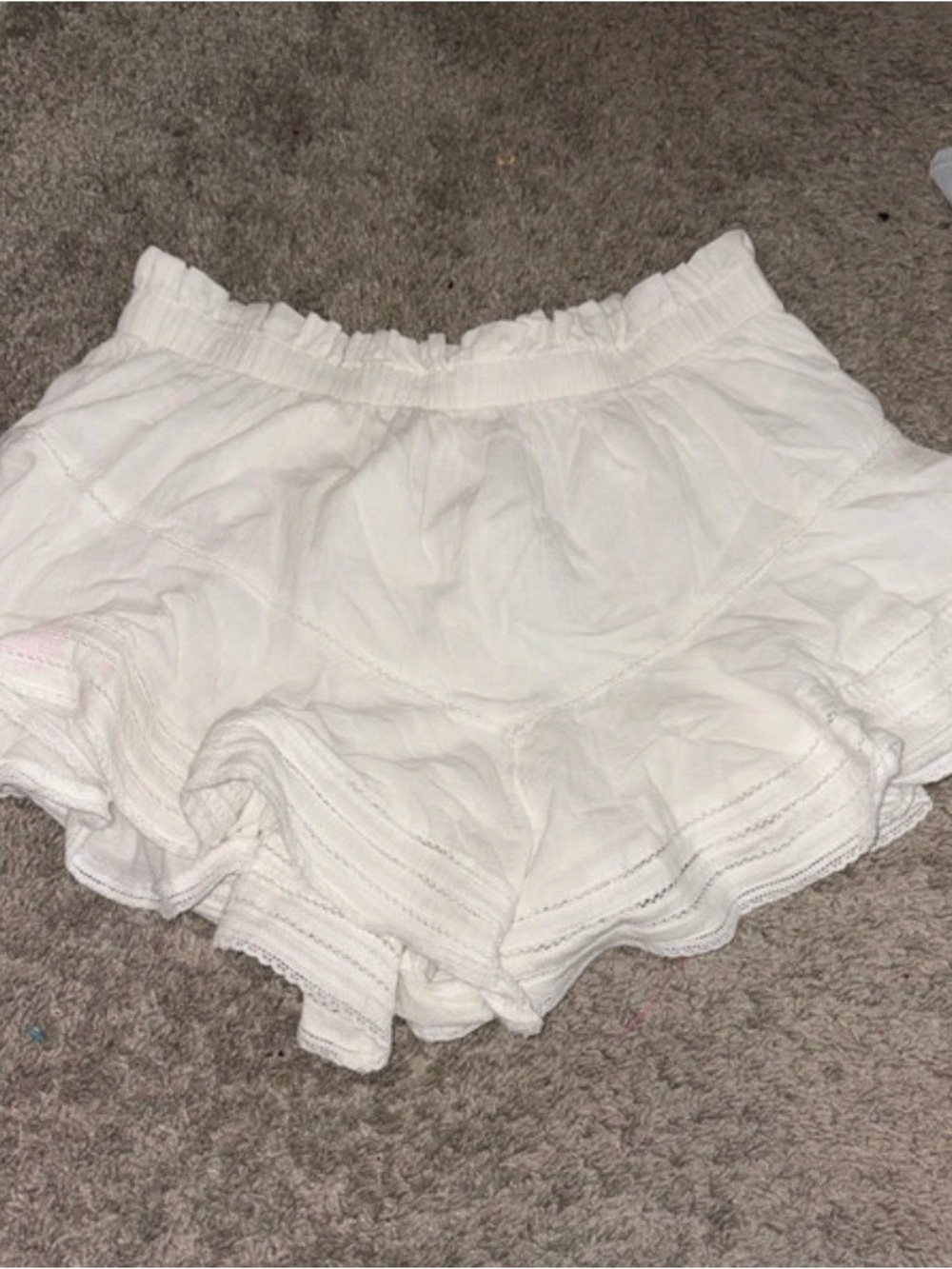 aerie White Ruffle-Tiered Circle Skater Skirt